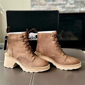 NWT Sorel Waterproof Hi-Line Heel Lace, size 9 Umber/Ceramic